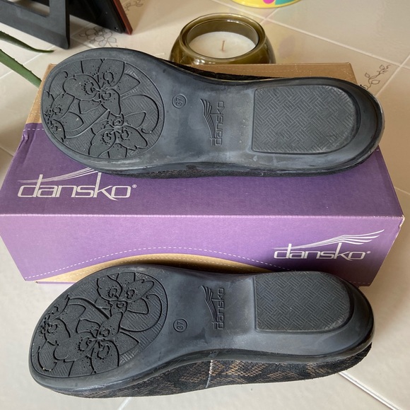 Dansko Olivia Snake Leather Bronze Loafer Size EU 37 US 6.5-7 - Picture 8 of 11